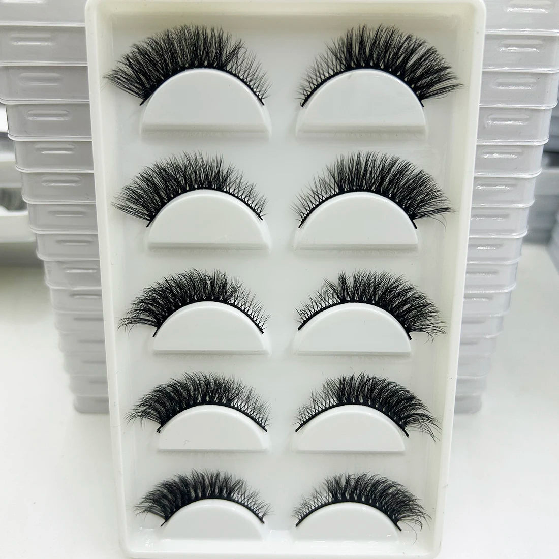 Naturliga 3D Mink Lösögonfransar, Makeup Lösögonfransar, Faux Cils, Makeup Skönhetsverktyg, Partihandel, 5 Par