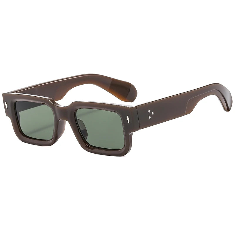 Hiking New High Square Quality Rivet Anti Light Glasses Fashion Eyeglasses Men's Punk Rectangle Design Retro Glasses UV400