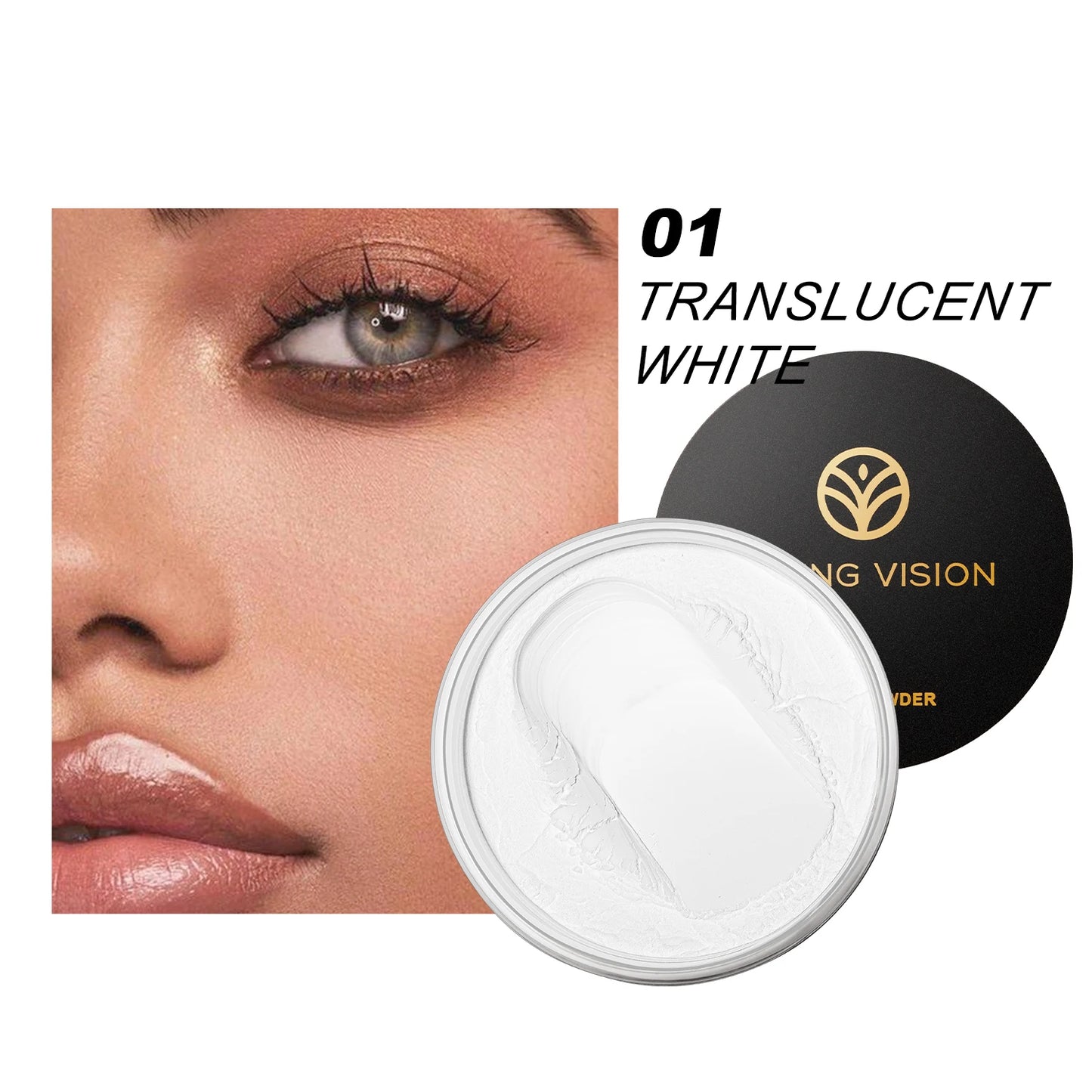 YOUNG VISION Setting Powder Löst puder Non-stick puder, andningsbart, delikat, matt honungspudder med puff