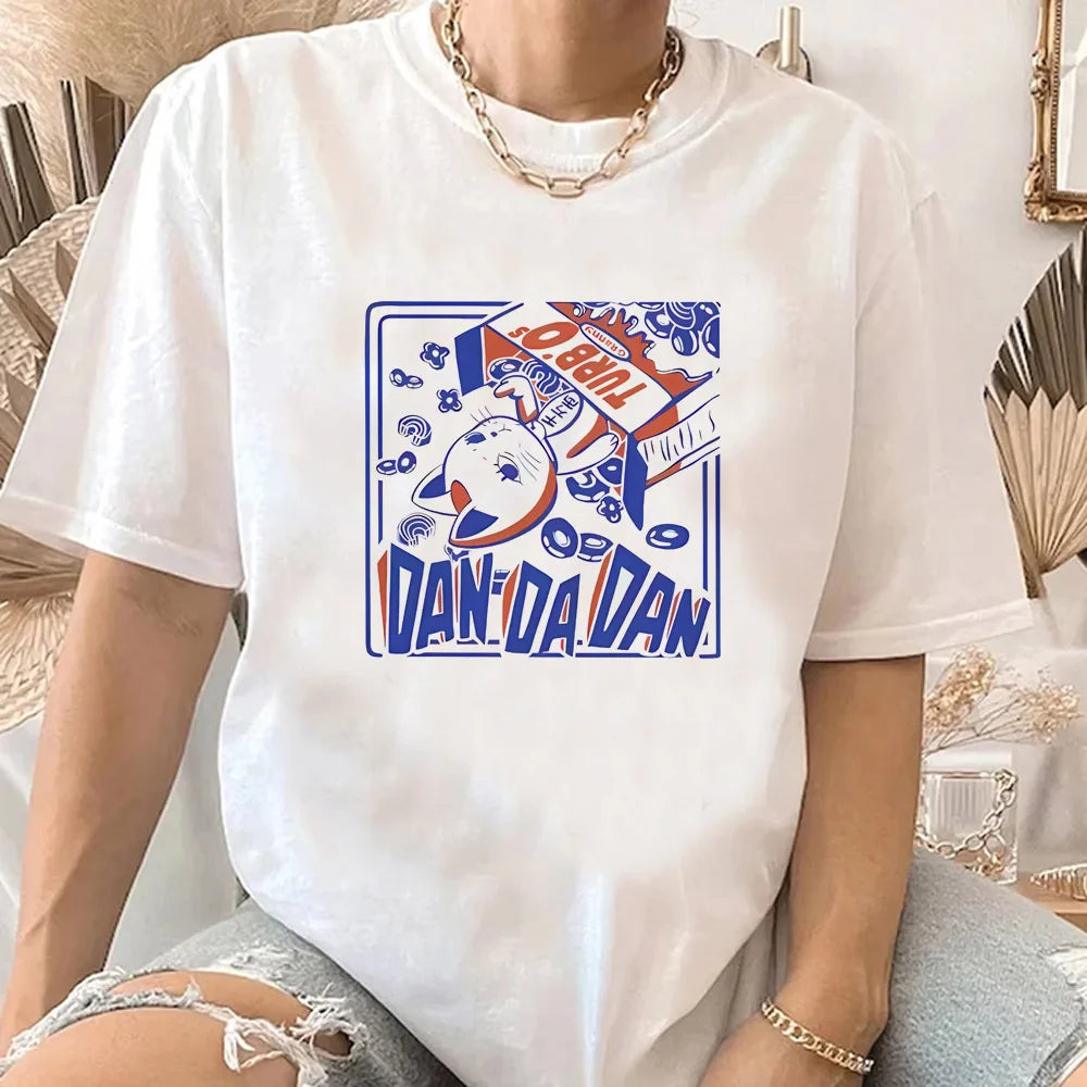 Dandadan t-shirt för kvinnor Trendig pastellfärgad klassisk 80-tals koreansk kläder Andningsbar t-shirt anime Popkultur kawaii Andningsbar