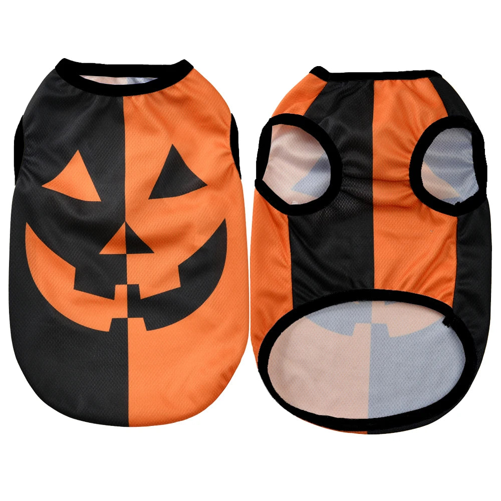Hundkläder för små och medelstora hundar Katter Halloween Pumpa Tassavtryck Valpvästar Chihuahua Yorkshire Terrier Kostymer Husdjur Festkläder