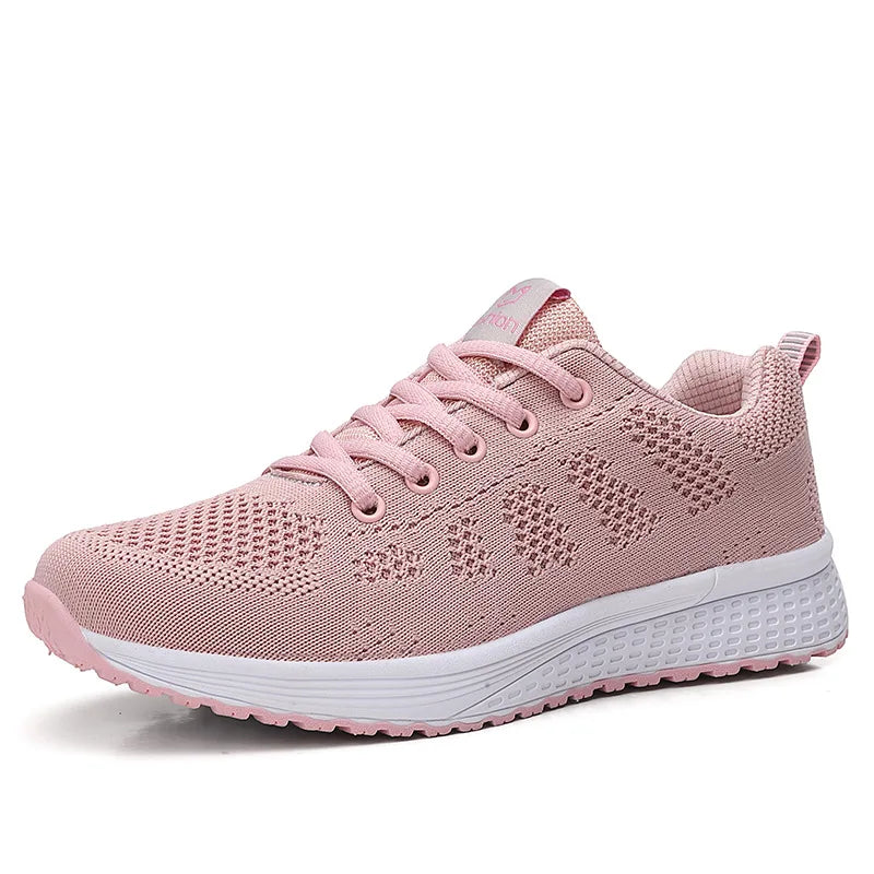 Damskor Casual Mode Andningsbara Promenadskor Mesh Platta Skor Sneakers Dam 2026 Gym Vulkaniserade Skor Vita Damskor