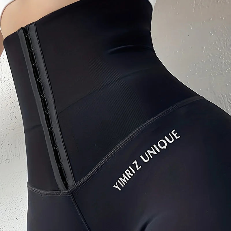 Dam Yogabyxor med knappar, hög midja, magkontroll, höftlyftande, persikafärgade, rumpa, åtsittande, hajskinn, sportleggings för löpning