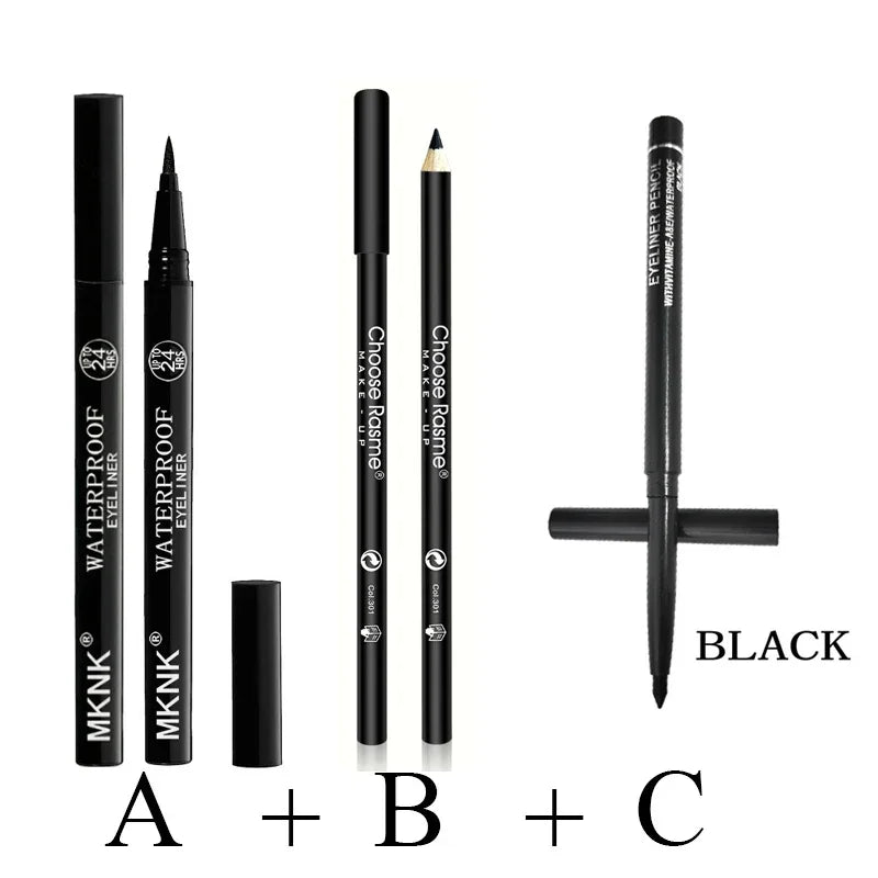 1/5/20 st. Varaktig Vattentät Flytande Eyeliner Icke-blekande Slät Snabbtorkande Eyelinerpenna Inget Bläckläckage Svart Eyeliner Makeup