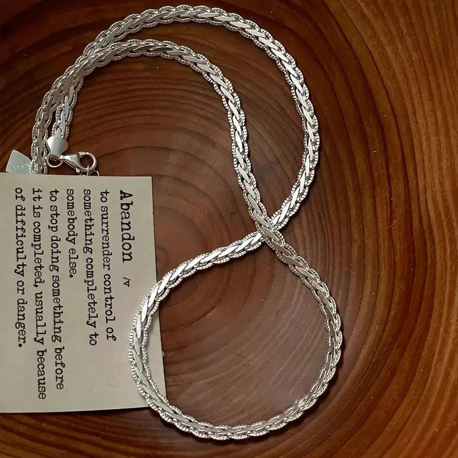 Halsband i 925 sterlingsilver för kvinnor, mode, minimalistiskt hänge, charm, skinande klassiskt halsband, födelsedagspresent