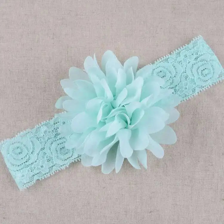 Babyhårband Flickor Chiffong Blomma Blommig Bandage Nyfödd Huvudbonad Spädbarn Barn Småbarn Hårtillbehör Fotograferingsrekvisita