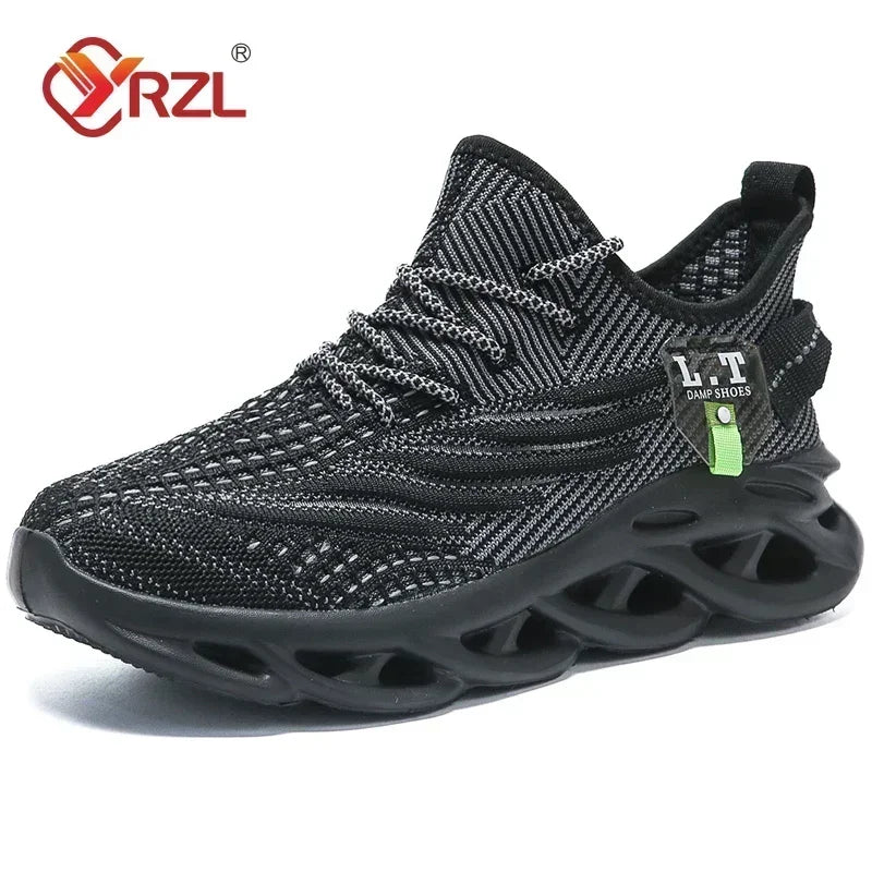 Herr Sport Löpning Svarta Joggingskor Casual Sneakers Utomhus Andningsbara Mesh Dam Lätt Stötdämpning Svart Tennis