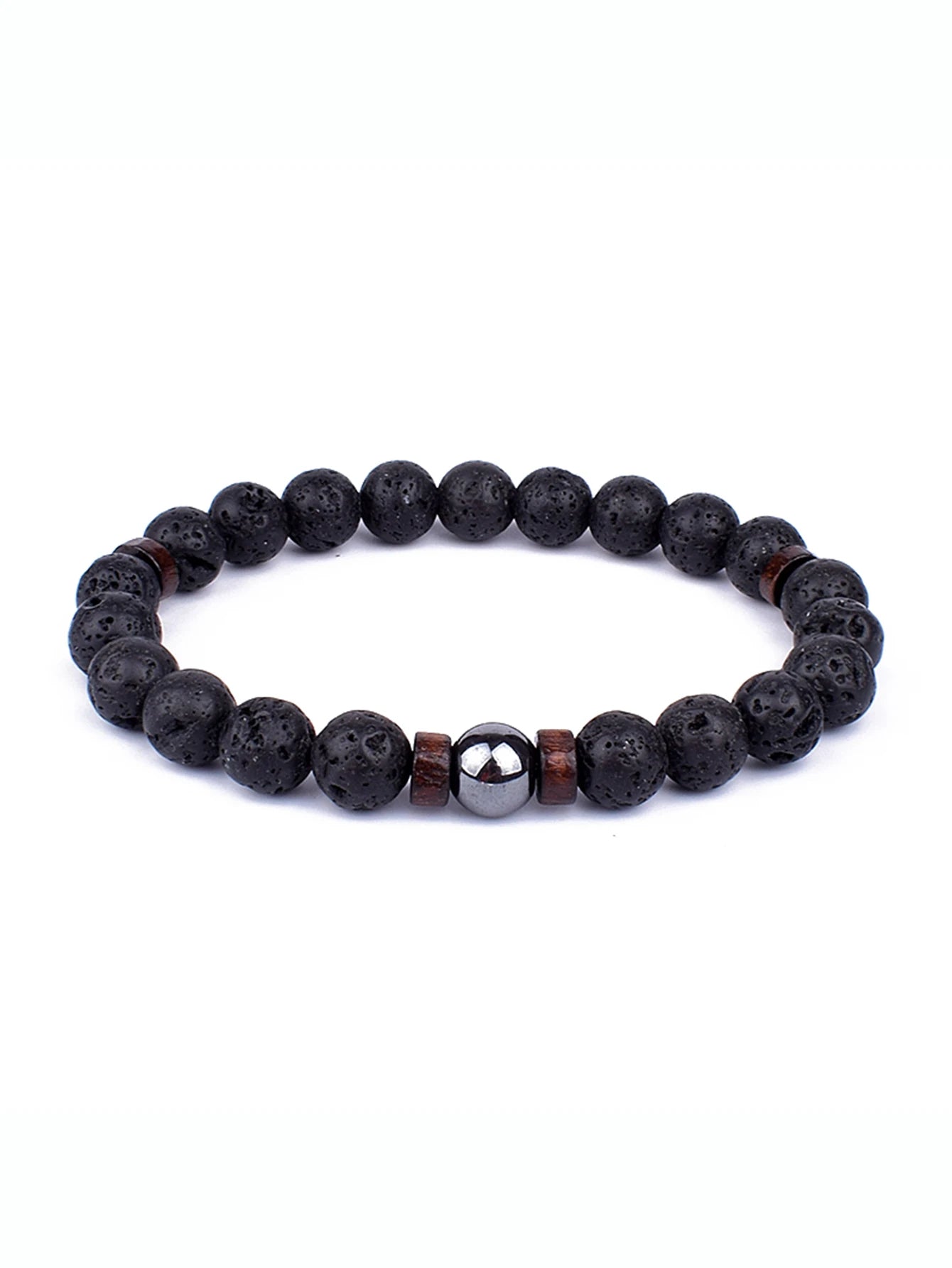 8mm lavaarmband för män vulkaniska stenar träpärlor armband tibetansk buddha handledskedja kvinnor män smycken gåva nya armband