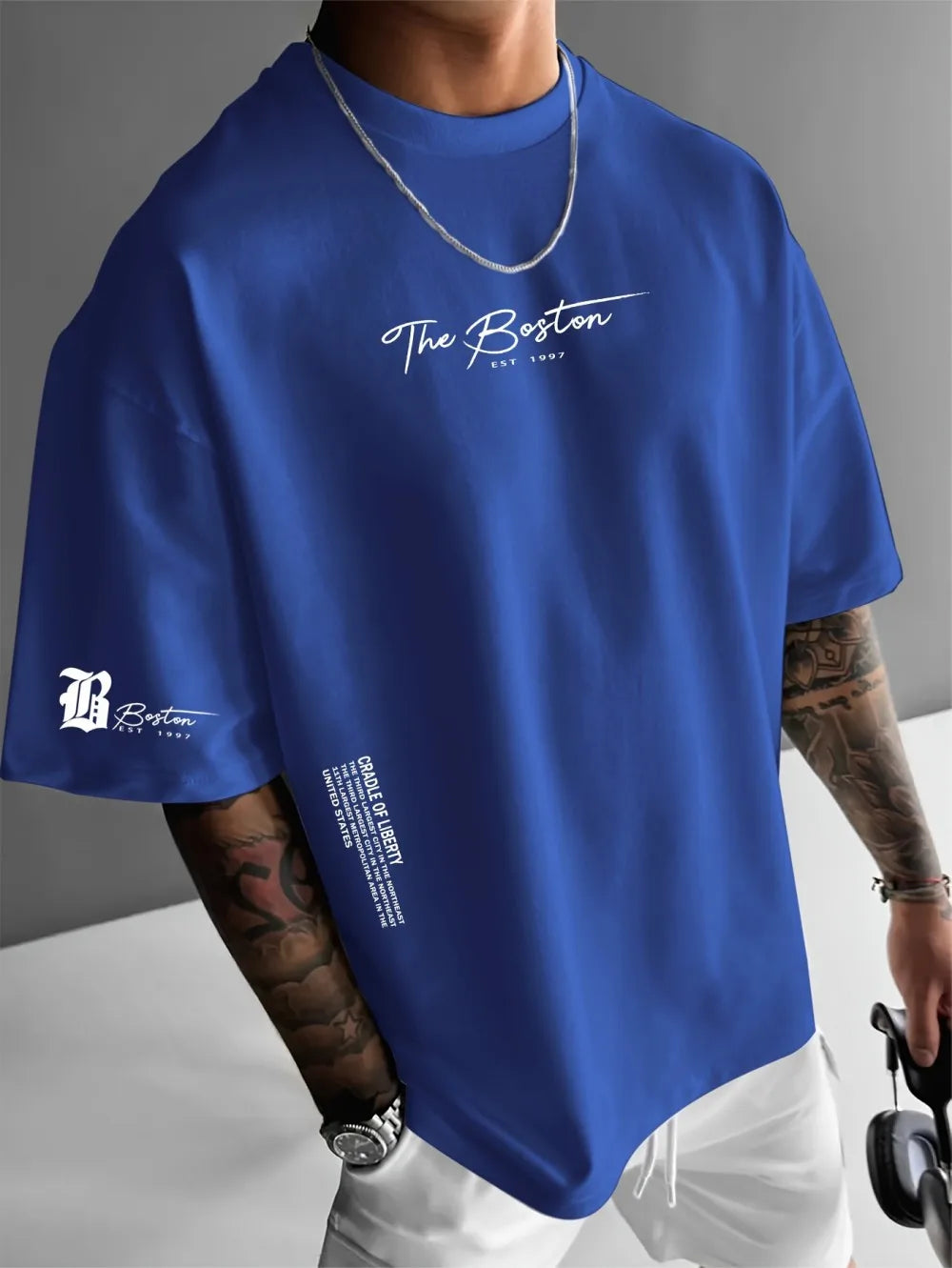 2026 Sommar Ny Herr T-shirt med 3D-bokstävermönster Tryck Gatu Casual Mode Bekväm Mjuk Andningsbar