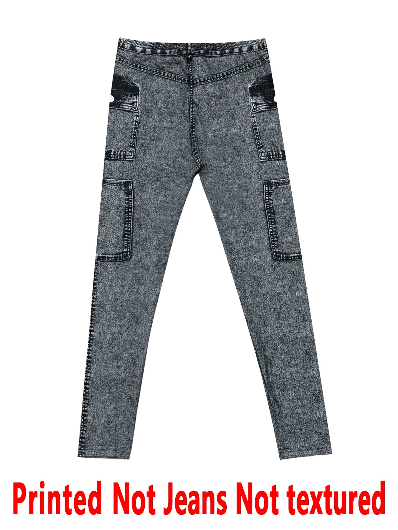 Dambyxor i denim utan läder, tajta byxor med texturfritt tyg för alla årstider