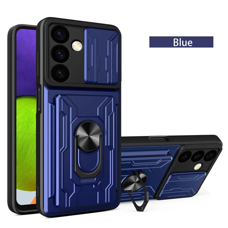 Skal till Samsung Galaxy S26 S25 S24 S23 S20 S21 S22 Ultra Plus FE Note 20 Ultra Skal med korthållare, rustning, fodral