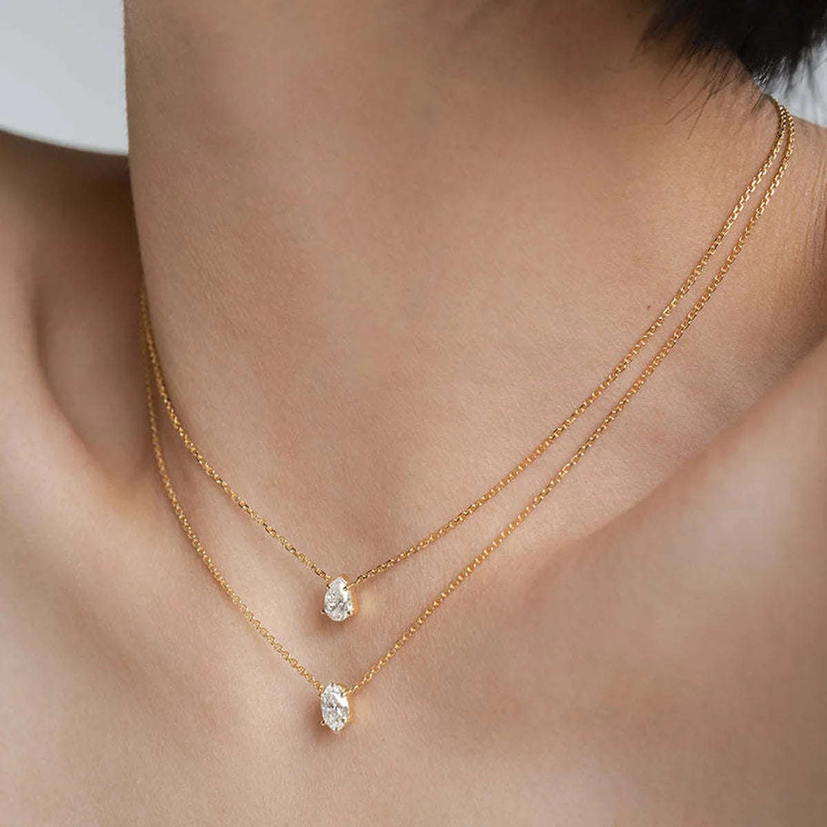 Trendigt zirkonhängehalsband för kvinnor flerskiktskedja choker mode kvinnlig fest glänsande smycken present