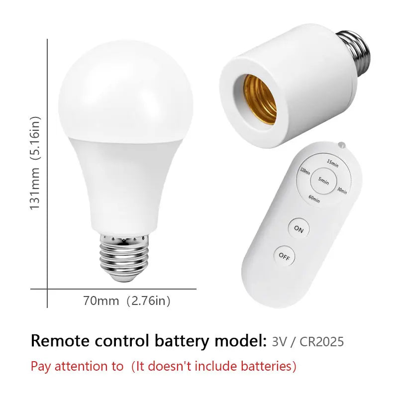 E27 skruvfjärrkontroll lamphuvud intelligent timer AC85-265V lamphållare 5-växlad timerbrytare LED-lamphållare miljö