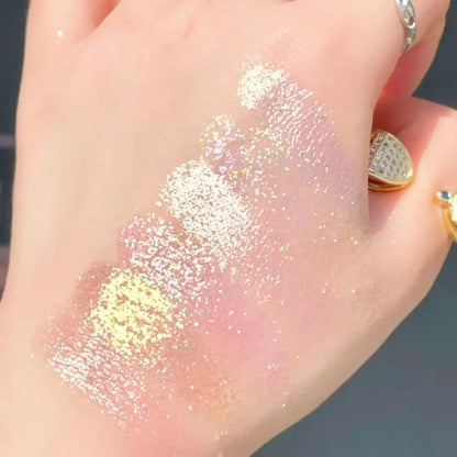 Ögonskuggspalett med 25 färger och högglansig rosbrun ton, matt glitter, daglig makeup, torr rosögonskugga