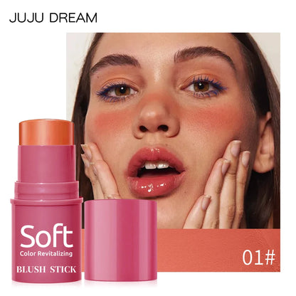 Multifunktionell Rouge Vattentät Makeup Stick Rouge Byggbar Stick För Kinder Matt Och Daggfrisk Finish Bärbar Enkel Applicering