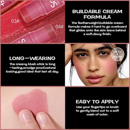 Multifunktionell Rouge Vattentät Makeup Stick Rouge Byggbar Stick För Kinder Matt Och Daggfrisk Finish Bärbar Enkel Applicering
