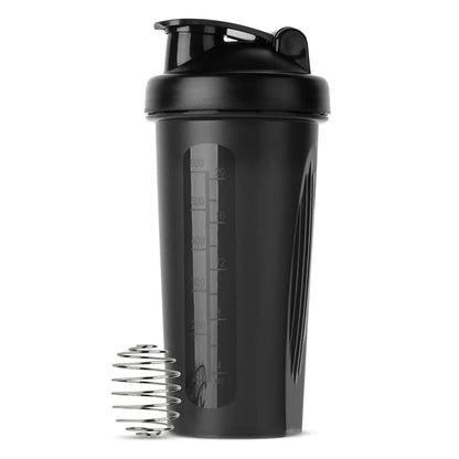 Bärbar 1-pack proteinshaker 600 ml fitnessflaska med vispboll för fitnessentusiaster, perfekt för utomhusgym