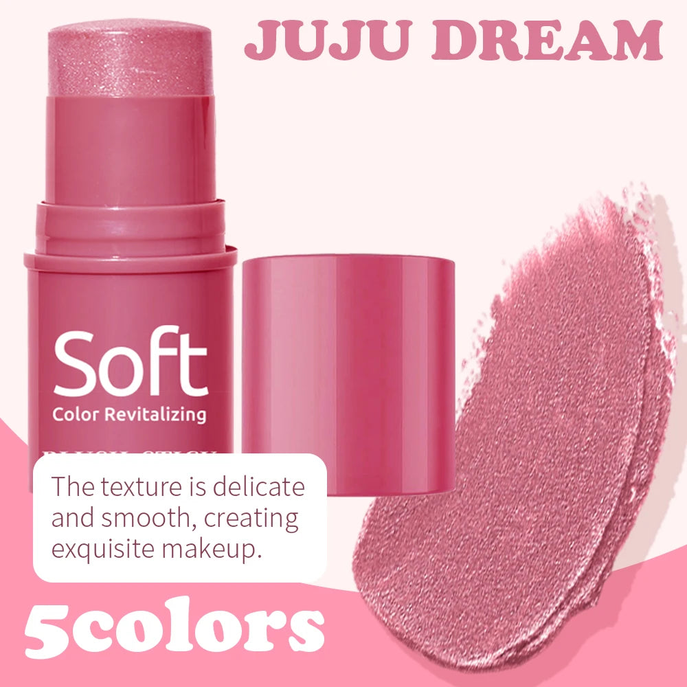 Multifunktionell Rouge Vattentät Makeup Stick Rouge Byggbar Stick För Kinder Matt Och Daggfrisk Finish Bärbar Enkel Applicering