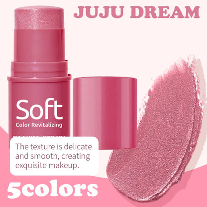 Multifunktionell Rouge Vattentät Makeup Stick Rouge Byggbar Stick För Kinder Matt Och Daggfrisk Finish Bärbar Enkel Applicering