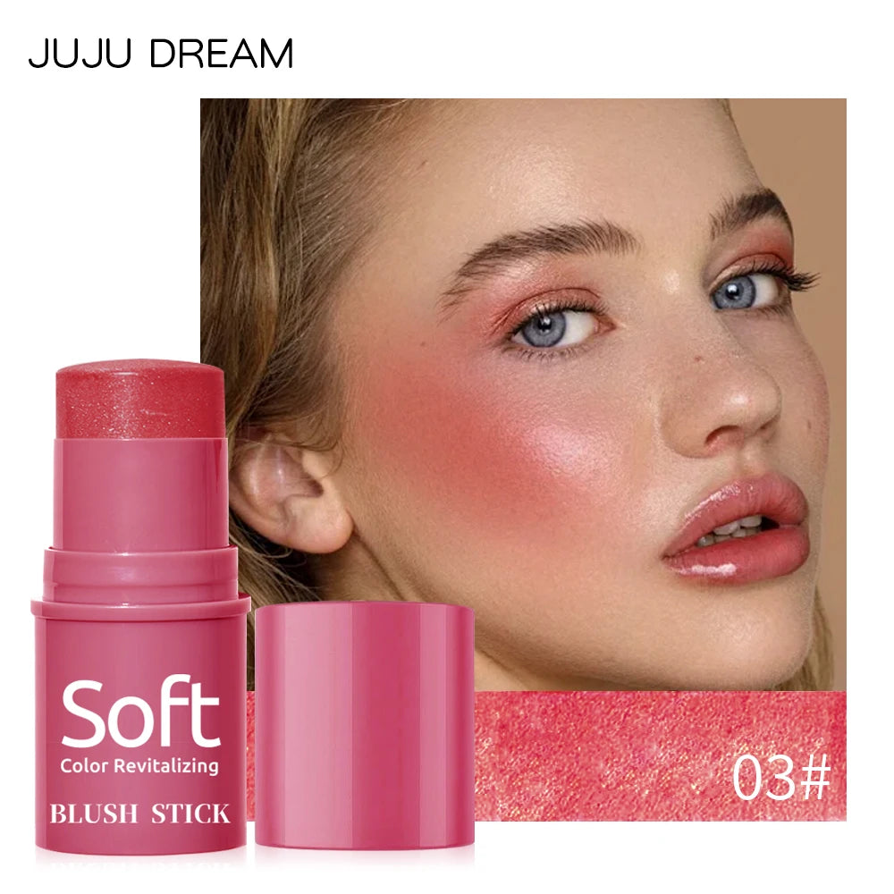 Multifunktionell Rouge Vattentät Makeup Stick Rouge Byggbar Stick För Kinder Matt Och Daggfrisk Finish Bärbar Enkel Applicering