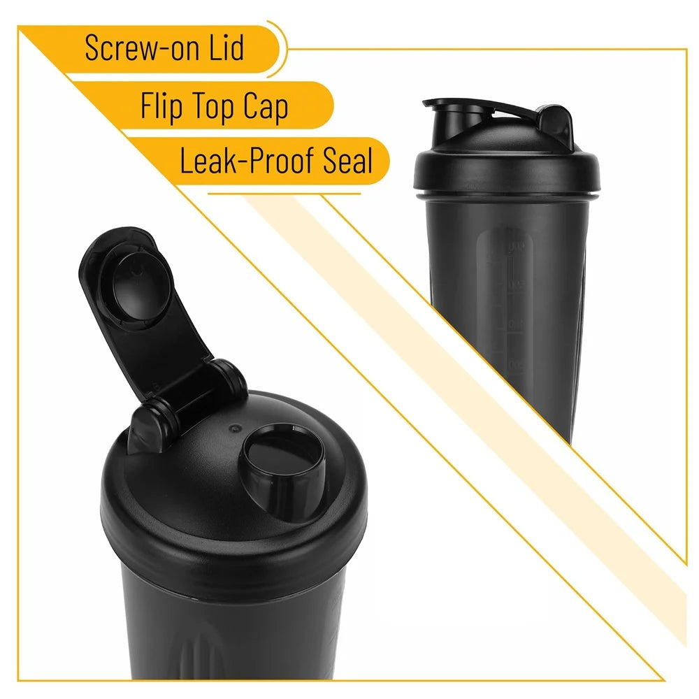 Bärbar 1-pack proteinshaker 600 ml fitnessflaska med vispboll för fitnessentusiaster, perfekt för utomhusgym