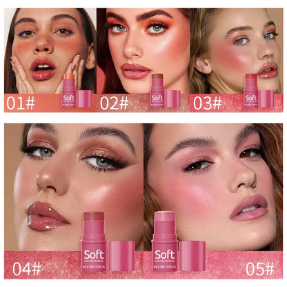 Multifunktionell Rouge Vattentät Makeup Stick Rouge Byggbar Stick För Kinder Matt Och Daggfrisk Finish Bärbar Enkel Applicering