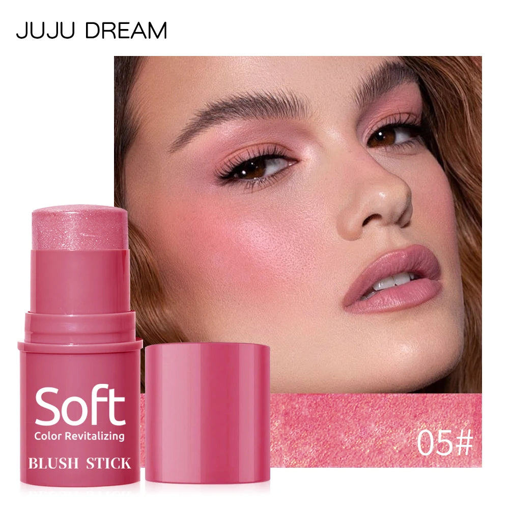 Multifunktionell Rouge Vattentät Makeup Stick Rouge Byggbar Stick För Kinder Matt Och Daggfrisk Finish Bärbar Enkel Applicering