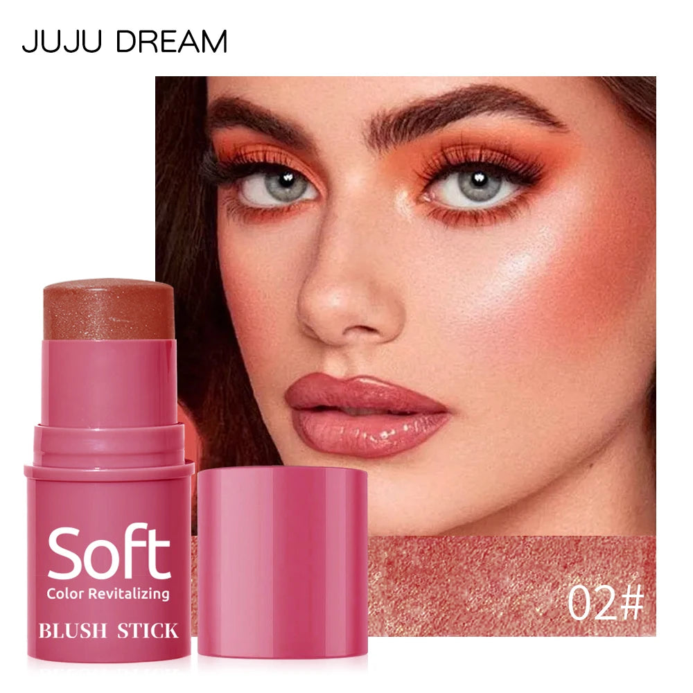 Multifunktionell Rouge Vattentät Makeup Stick Rouge Byggbar Stick För Kinder Matt Och Daggfrisk Finish Bärbar Enkel Applicering