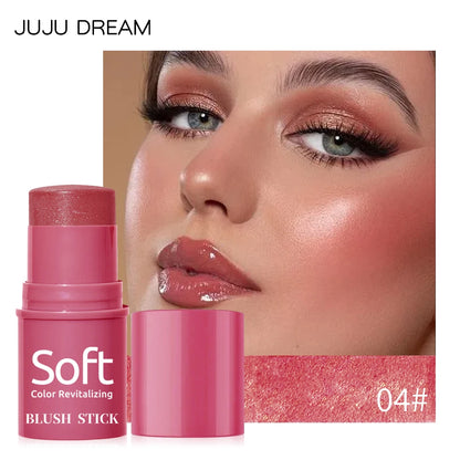 Multifunktionell Rouge Vattentät Makeup Stick Rouge Byggbar Stick För Kinder Matt Och Daggfrisk Finish Bärbar Enkel Applicering