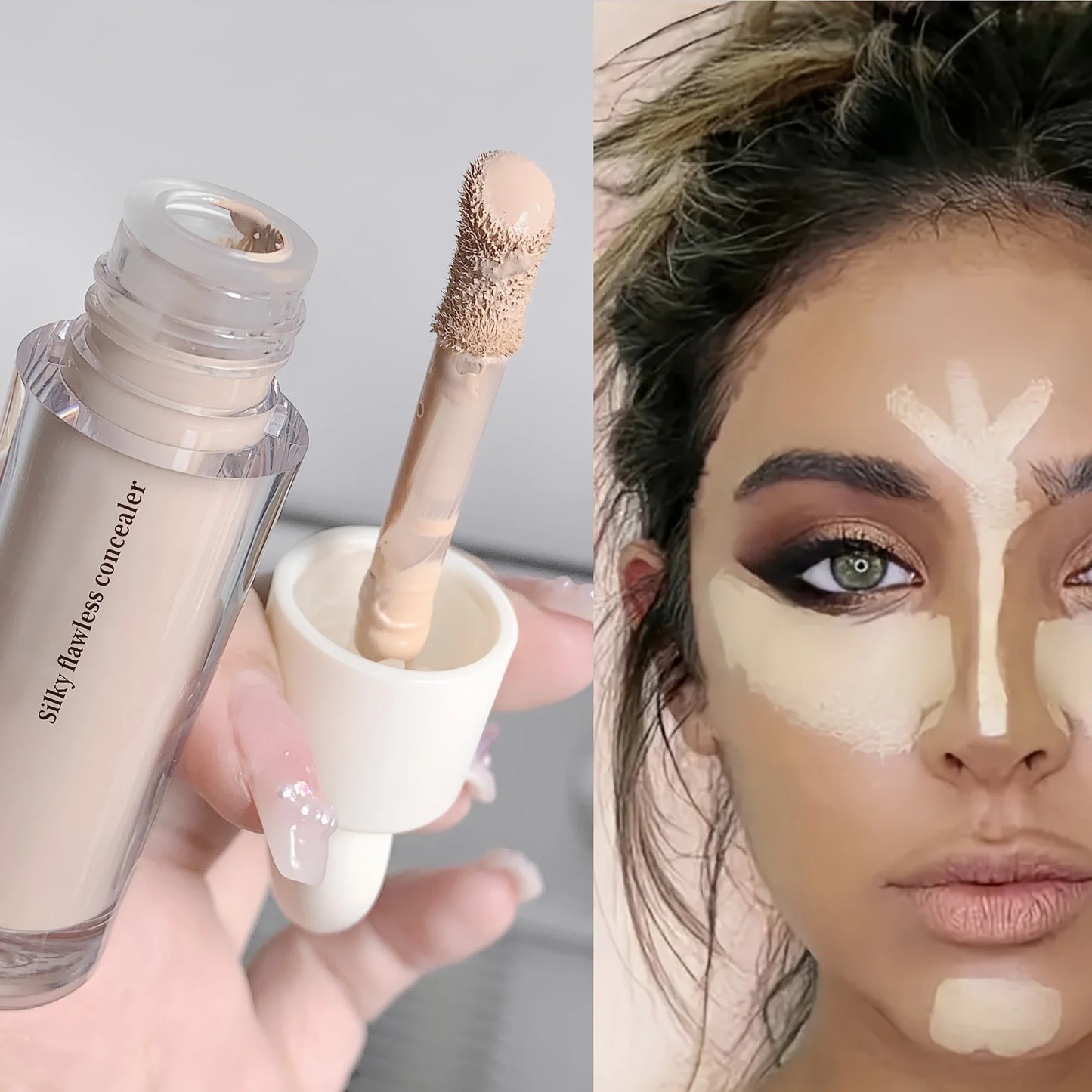 Flawless Finish Flytande Concealer Full täckning för blemmor Mörka ringar och fräknar Smidig applicering Långvarig,