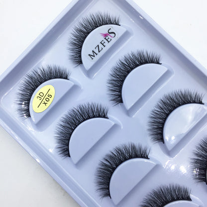Naturliga 3D Mink Lösögonfransar, Makeup Lösögonfransar, Faux Cils, Makeup Skönhetsverktyg, Partihandel, 5 Par