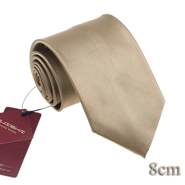 HUISHI 8CM 8 stilar herr enfärgad mörkblå slips 6cm vattentät jacquardslips vardagskläder kravatt bröllopsfest för män