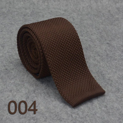 HUISHI Slimma moderiktiga stickade slipsar för män 5,5 cm enfärgad svart vit grå blå vinröd stickad slips