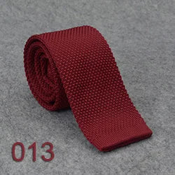 HUISHI Slimma moderiktiga stickade slipsar för män 5,5 cm enfärgad svart vit grå blå vinröd stickad slips