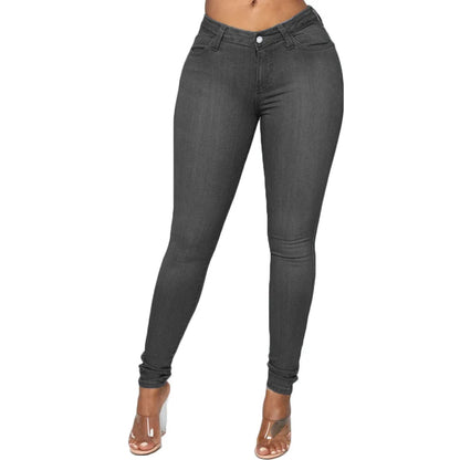 XS-6Xl Högmidjade Stretchiga Skinny Pencil Jeans Dam Plus Size Denimbyxor