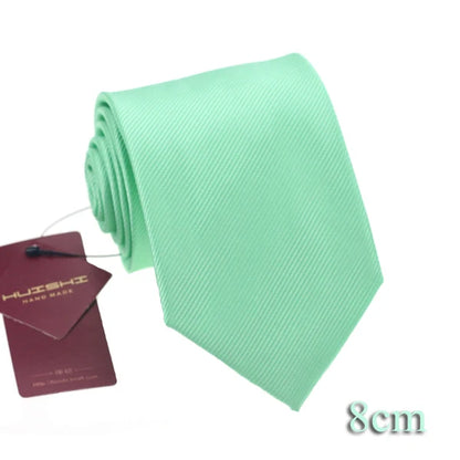HUISHI 8CM 8 stilar herr enfärgad mörkblå slips 6cm vattentät jacquardslips vardagskläder kravatt bröllopsfest för män