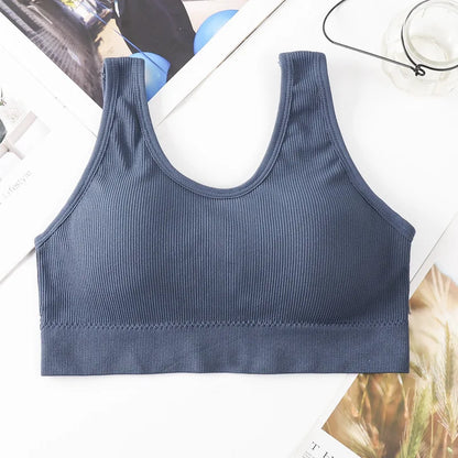 Dam Bomull Underkläder Tube Tops Sexig Enfärgad Topp Mode Push Up Komfort BH Dam Sport Linne Dam Crop Top
