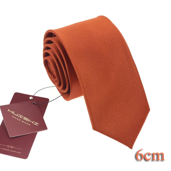 HUISHI 8CM 8 stilar herr enfärgad mörkblå slips 6cm vattentät jacquardslips vardagskläder kravatt bröllopsfest för män