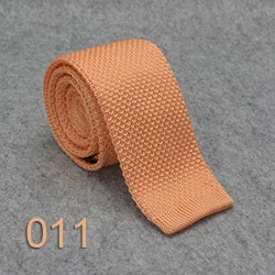 HUISHI Slimma moderiktiga stickade slipsar för män 5,5 cm enfärgad svart vit grå blå vinröd stickad slips