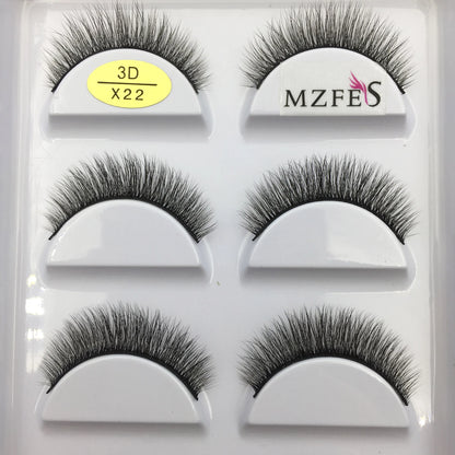 Naturliga 3D Mink Lösögonfransar, Makeup Lösögonfransar, Faux Cils, Makeup Skönhetsverktyg, Partihandel, 5 Par