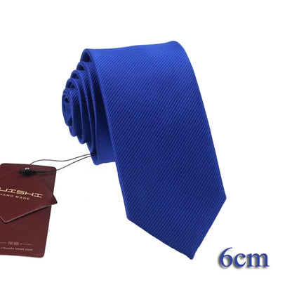 HUISHI 8CM 8 stilar herr enfärgad mörkblå slips 6cm vattentät jacquardslips vardagskläder kravatt bröllopsfest för män