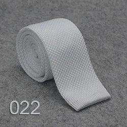 HUISHI Slimma moderiktiga stickade slipsar för män 5,5 cm enfärgad svart vit grå blå vinröd stickad slips