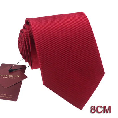 HUISHI 8CM 8 stilar herr enfärgad mörkblå slips 6cm vattentät jacquardslips vardagskläder kravatt bröllopsfest för män
