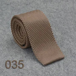 HUISHI Slimma moderiktiga stickade slipsar för män 5,5 cm enfärgad svart vit grå blå vinröd stickad slips