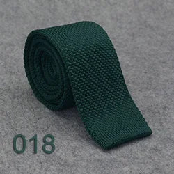 HUISHI Slimma moderiktiga stickade slipsar för män 5,5 cm enfärgad svart vit grå blå vinröd stickad slips