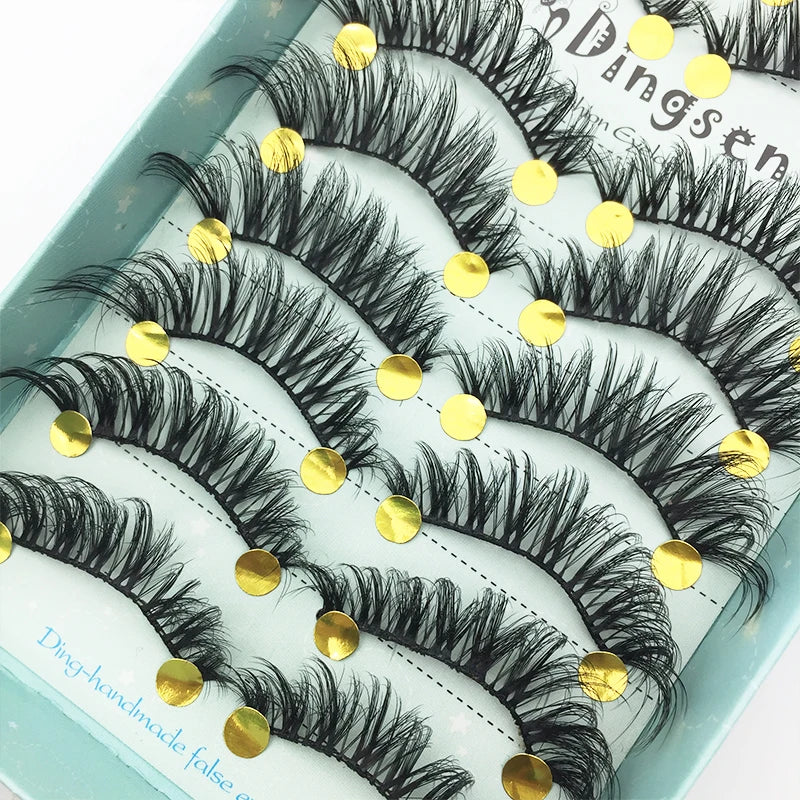 10/2 par minkögonfransar naturliga 3D-fransar falska lösögonfransar makeup dramatiska lösögonfransar grossist ögonfransförlängning makeup verktyg