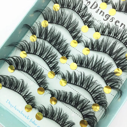 10/2 par minkögonfransar naturliga 3D-fransar falska lösögonfransar makeup dramatiska lösögonfransar grossist ögonfransförlängning makeup verktyg