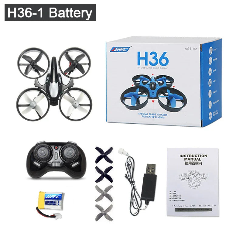 Jjrc H36 Mini RC Drönare 4-kanalig 6-axlig huvudlös helikopter med 360 graders vändbar fjärrkontroll, quadcopter, leksaker, minidrönare för barn