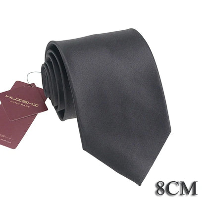 HUISHI 8CM 8 stilar herr enfärgad mörkblå slips 6cm vattentät jacquardslips vardagskläder kravatt bröllopsfest för män