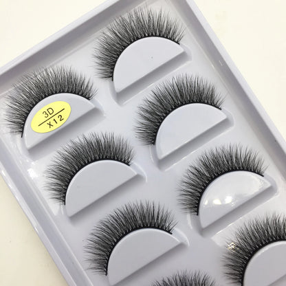 Naturliga 3D Mink Lösögonfransar, Makeup Lösögonfransar, Faux Cils, Makeup Skönhetsverktyg, Partihandel, 5 Par